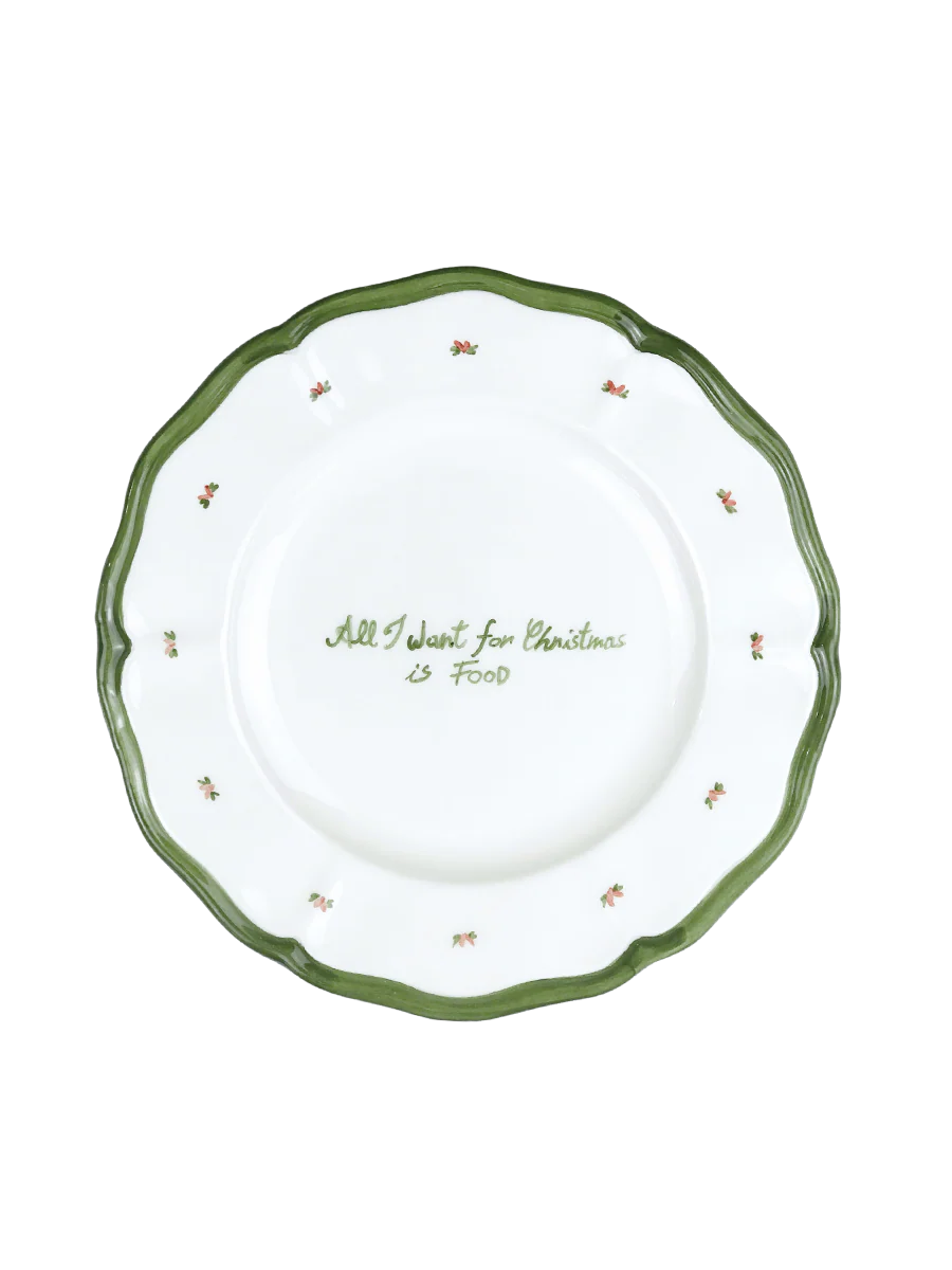 Assiette « Tout ce que je veux pour Noël, c'est de la nourriture » – Image 3
