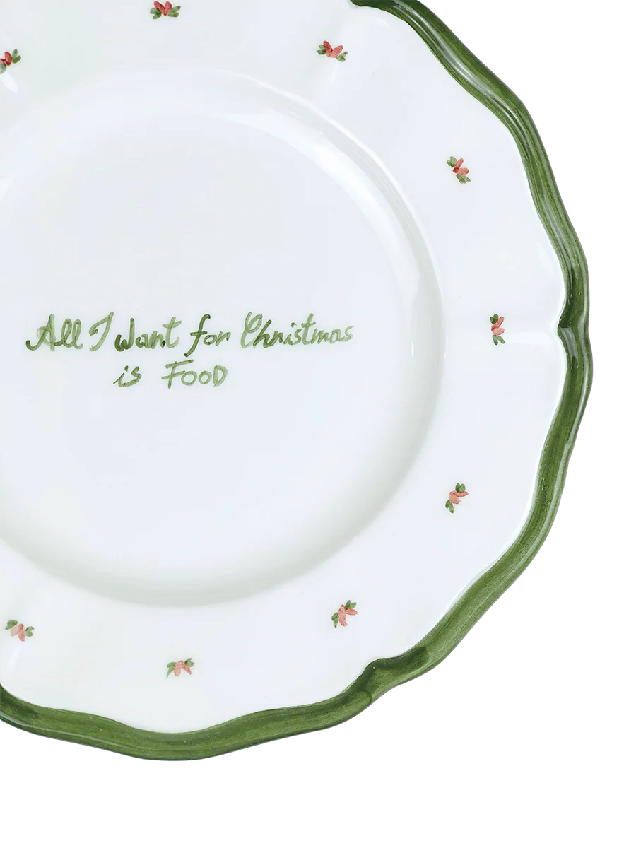 Assiette « Tout ce que je veux pour Noël, c'est de la nourriture » – Image 2