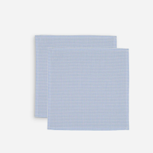 Serviettes de table petit vichy bleu ciel - Lot de 2